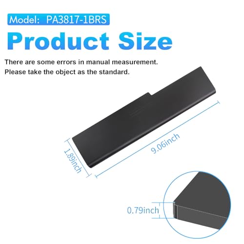 PA3817U-1BRS Battery for Toshiba Satellite P755 P745 L755 L755D L775 L775D | L745 L655 L675 L645 C655 C675 A655 M645 Series P745-S4320 L755-S5153 L655-S5097 L675D-S7104 PA3818u-1BRS PABAS228