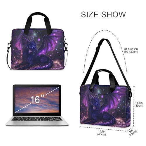 ALAZA Purple Dragon Laptop Case Bag Sleeve Portable Crossbody Messenger Briefcase w/Strap Handle, 13 14 15.6 inch - color: Multicolor1