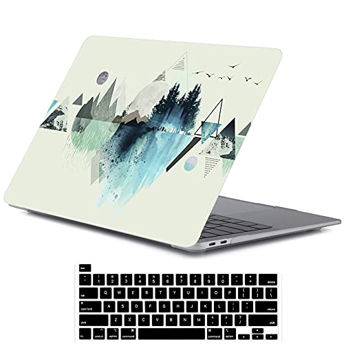 LanBaiLan Compatible for MacBook Pro 13 inch with Touch Bar 2022 2021 2020 2019 2018 2017 2016 Release M1 M2 A2338 A2289 A2251 A2159 A1989 A1706 A1708, Laptop Case & Keyboard Cover, Mountain Pattern - color: Mountains Pattern