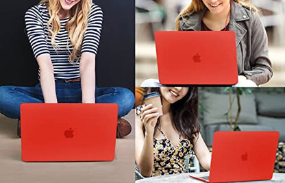 CISSOOK Cover for MacBook Air 13 Inch Case Red, Plastic Hard Shell Case with Keyboard Cover for MacBook Air 13 A2337 M1 A2179 A1932 Model 2021-2018 Release with Touch ID, Matte Red - color: Air13inch-Matte Red