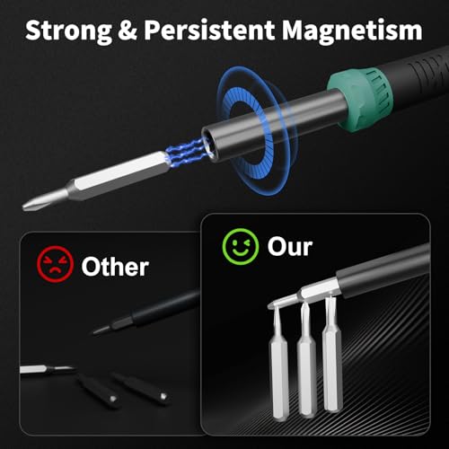 STREBITO 64PCS Mini Precision Screwdriver Set with Torx, Triwing, Pentalobe | Magnetic Electronics Repair Tool Kit for Computer, PC, Laptop, Macbook, Phone, PS4/5, XBOX, Switch, Eyeglasses, Ring Doorbell - color: Green