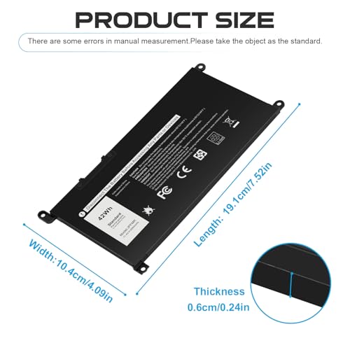 Fancy Buying JPFMR DN33X RDNP5 65N6H Laptop Battery Replacement for Dell Chromebook 3100 3400 2-in-1 5488 5493 5593 P90F Series Notebook 0JPFMR 7MT0R 7MTOR 16DPH 7T0D3 07T0D3 07GDY - size: 7.52*4.09*0.24inch