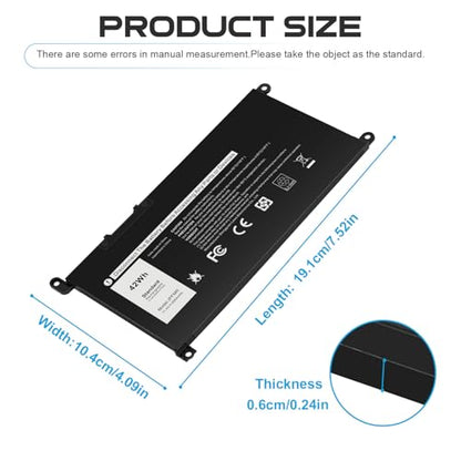 Fancy Buying JPFMR DN33X RDNP5 65N6H Laptop Battery Replacement for Dell Chromebook 3100 3400 2-in-1 5488 5493 5593 P90F Series Notebook 0JPFMR 7MT0R 7MTOR 16DPH 7T0D3 07T0D3 07GDY - size: 7.52*4.09*0.24inch