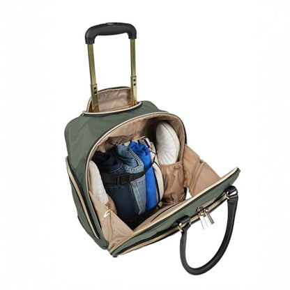 Kenneth Cole REACTION Chelsea Chevron Quilted Luggage, Olive, Underseater, 17-Inch Carry On - color: Olive, size: 17-Inch Underseater