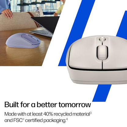 HP 400 Quiet Wireless Mouse, Dual Bluetooth & 2.4GHz, Soft Silicone, Quiet Clicks, Microsoft Wheel, 24-Month Battery, 6000 DPI, Ambidextrous, Eco-Friendly Design, Multi-OS, Maple - color: Maple