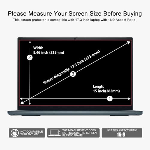 2pc 17.3-inch Laptop Screen Blue Light Film | HP/Dell/Sony/Asus/Samsung/Lenovo/Acer/MSI/LG Compatible, Camera Cover Included - color: With Camera Cover, size: 17.3-inch（16:9）