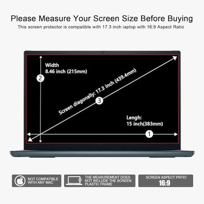 2pc 17.3-inch Laptop Screen Blue Light Film | HP/Dell/Sony/Asus/Samsung/Lenovo/Acer/MSI/LG Compatible, Camera Cover Included - color: With Camera Cover, size: 17.3-inch（16:9）