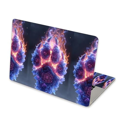 Universal Laptop Skin Sticker for 12/13/14/15.6 Inch Laptops, Reusable Vinyl Laptop Decal Cover, Waterproof Scratch Resistant Notebook Skin with 2 Wrist Pads,Fire Paw Rune Symbol - color: Fire Paw Rune Symbol