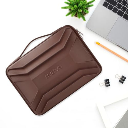 MOSISO 13-14 inch Laptop Hard Case, Waterproof Shockproof Laptop Sleeve Compatible with MacBook Neo 13/Air 13.3 13.6/Pro 13/14,HP Dell ASUS Lenovo,Symmetrical Trapezoid EVA Laptop Sleeve, Brown - color: Brown, size: 13.3 inch