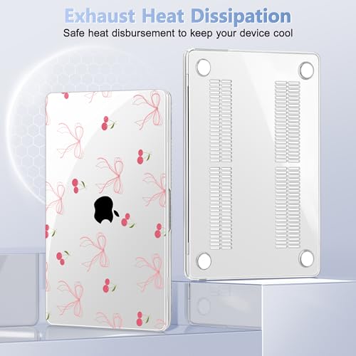 May Chen for MacBook Air 15 inch Case M5 M4 M3 M2 2026 2024-2023, Model A3448 A3241 A3114 A2941, Closes Seamlessly Hard Shell Laptop Cover with Keyboard Cover, Bow - color: Bow