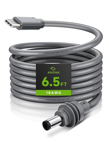 Anina USB-C to DC Power Cable for Starlink Mini (2M/6.5FT) with Smart PD Chip, 18AWG Replacement Type C Male to DC5521 Male Charging Cord, Stable Power Supply Accessory for Outdoor Camping - size: 2M/6.5FT