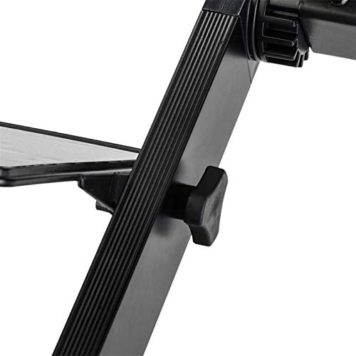 Adjustable Laptop Table for Bed with Cooling Fan, Foldable Aluminum Alloy Standing Desk, 15kg Weight Capacity, Portable Notebook Stand for Home/Office (Black)