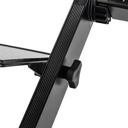 Adjustable Laptop Table for Bed with Cooling Fan, Foldable Aluminum Alloy Standing Desk, 15kg Weight Capacity, Portable Notebook Stand for Home/Office (Black)