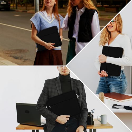 Laptop Case 15.6 inch Shockproof Protective Carrying Briefcase Computer Bag | Laptop Sleeve with Zippered Pocket, Slim Traveling Computer Cover Compatible for HP, Dell, Asus, Lenovo, Notebook, Black - color: Black, size: 15.6 inch