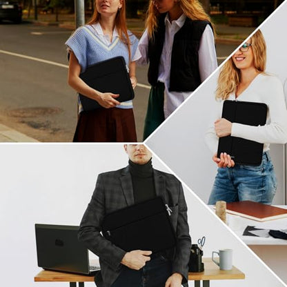 Laptop Sleeve 17 inch Shockproof Protective Carrying Briefcase Computer Bag | Laptop Case with Zippered Pocket, Traveling Laptop Cover Compatible for HP, Dell, Asus, Lenovo, Notebook, Black - color: Black, size: 17 inch