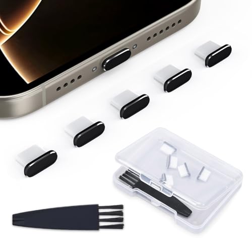 USB C Dust Plug, 5 Pack Type C Anti Dust Plug Cover Charging Port Protector Cap, Compatible with iPhone 17 16 15 Pro Max Plus Samsung Galaxy S25 S24 S23 S22, All USB Type-C Ports - size: 5 USB C Dust Plug