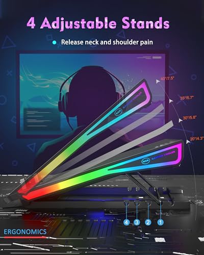 AICHESON Gaming Laptop Fan Cooling Pad for 17.3 inch Laptop and 2 USB A to A Cable Set