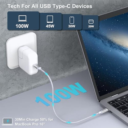 BENFEI 100W Silicone USB C Fast Charging Cable(3.3ft), Aluminum Shell, Woven Design for iPhone 15/15Pro/15Plus/15ProMax MacBook Pro/iPad Pro/Air 4,Samsung Galaxy S23+/S23 - color: Silver, size: 3 Feet