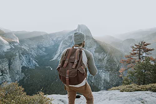GOOTIUM 21101CF Specially High Density Thick Canvas Backpack Rucksack,Coffee - color: Coffee, size: Large