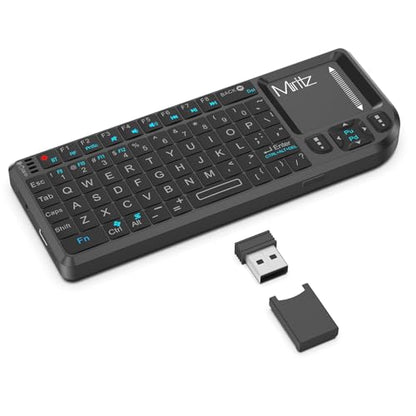 Mini Wireless Keyboard, 2.4G/Bluetooth 5.1 Dual Mode Rechargeable Portable – for Steam Deck, Fire TV Stick, Raspberry Pi, Field Service, IT Technicians.