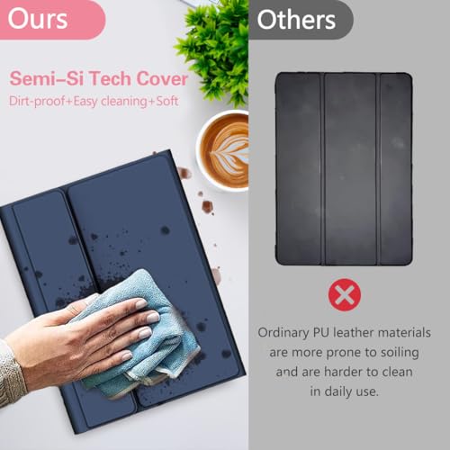 Keyboard Case for Samsung Galaxy Tab A9 Plus 5G 11 inch 2023 (SM-X210/X216/X218), 7 Color Backlit Detachable Keyboard Bluetooth, Smart Folio Cover with S Pen Holder for Galaxy Tab A9+ 11", Dark Blue - color: Dark Blue