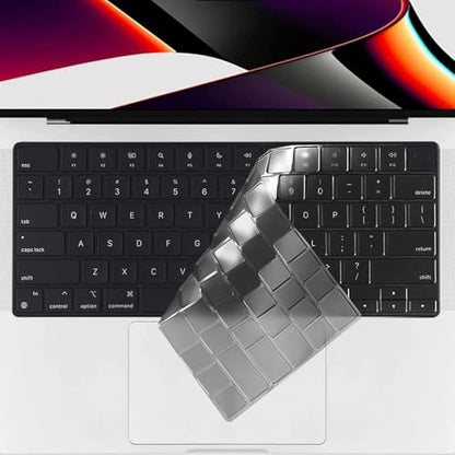 Bestac Ultra Thin Clear Keyboard Cover, Compatible with 2021-2025 M1/M2/M3/M4/M5 Pro/Max MacBook Pro 14/16 & MacBook Air 13/15, US ANSI Layout (Translucent Tinted) - color: Translucent Tinted