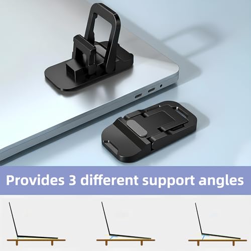 Portable Laptop Stand with 3 Adjustable Angles Zinc Alloy Anti-Slip Keyboard Riser Suitable for 10-17 Inches Laptops, Black - color: Black