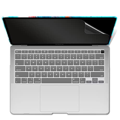 IBENZER Compatible with New MacBook Air 13 inch case 2022 2021 2020 M1 A2337 A2179 A1932, Hard Shell Case&Keyboard Cover&Screen Film for Mac Air 13 with Touch ID (2018-2022), Blue Bubble, AT13-BLBB+2 - color: Blue Bubble