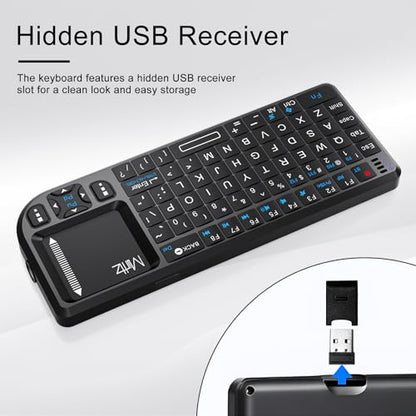 Mini Wireless Keyboard, 2.4G/Bluetooth 5.1 Dual Mode Rechargeable Portable – for Steam Deck, Fire TV Stick, Raspberry Pi, Field Service, IT Technicians.
