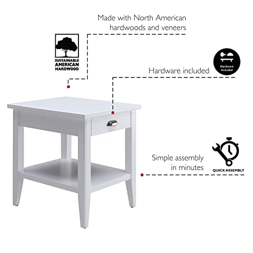 Leick Home Laurent End Table, 24", White - color: White