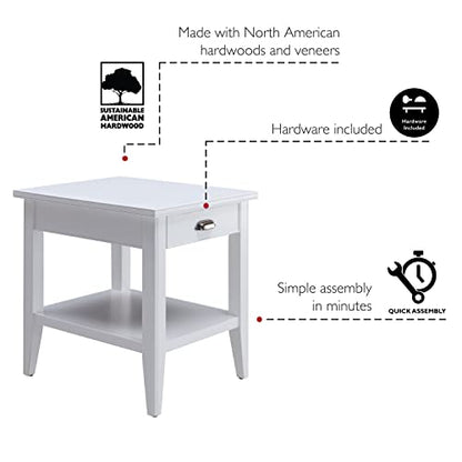 Leick Home Laurent End Table, 24", White - color: White