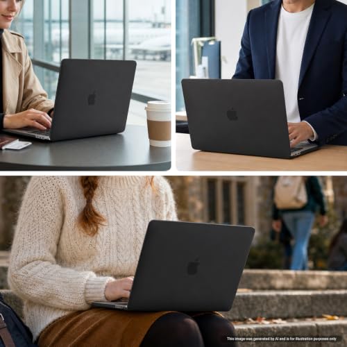 MOSISO Compatible with MacBook Pro 13 inch Case M2 M1, Matte Black | Plastic Hard Shell Case Cover 2026-2016A2338 A2251 A2289 A2159 A1989 A1708 A1706 with/without Touch Bar - color: Matte Black