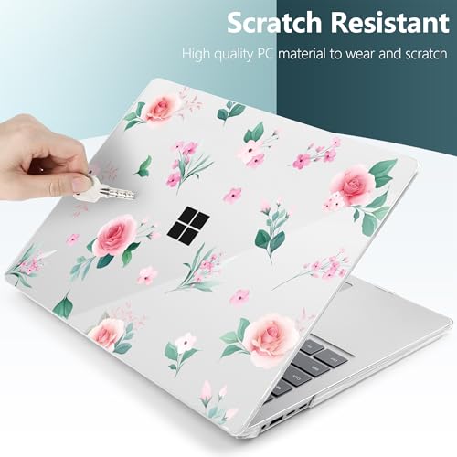 Batianda Artistic Case for Microsoft Surface Laptop 15 inch, Peach Rose | Fits Surface Laptop for Business 8th Edition 2026 & Surface Laptop 7 2024, 4-in-1 Accessories Bundle, Slim Durable Hard Shell - color: Peach rose