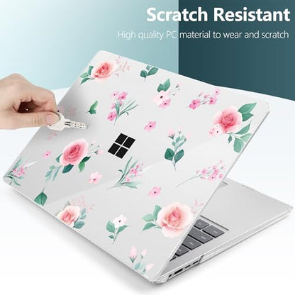 Batianda Artistic Case for Microsoft Surface Laptop 15 inch, Peach Rose | Fits Surface Laptop for Business 8th Edition 2026 & Surface Laptop 7 2024, 4-in-1 Accessories Bundle, Slim Durable Hard Shell - color: Peach rose