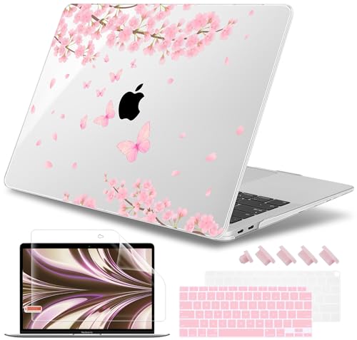 May Chen Compatible with MacBook Air 13 inch Case 2022 2021, 2020-2018 Release Model: M1 A2337 A2179 A1932, Plastic Hard Shell Case Cover for Mabook Air 13 inch with Retina Dispaly, Cherry Blossom - color: Cherry blossom