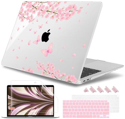 May Chen Compatible with MacBook Air 13 inch Case 2022 2021, 2020-2018 Release Model: M1 A2337 A2179 A1932, Plastic Hard Shell Case Cover for Mabook Air 13 inch with Retina Dispaly, Cherry Blossom - color: Cherry blossom
