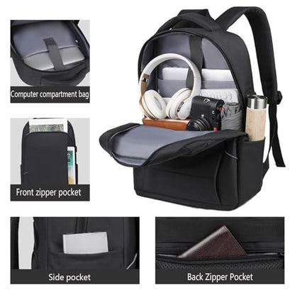 Business Trave Laptop Backpack Lightweight Anti-Theft Backpack with USB Charging Port Waterproof Computer Bag Casual Daypack - color: Green