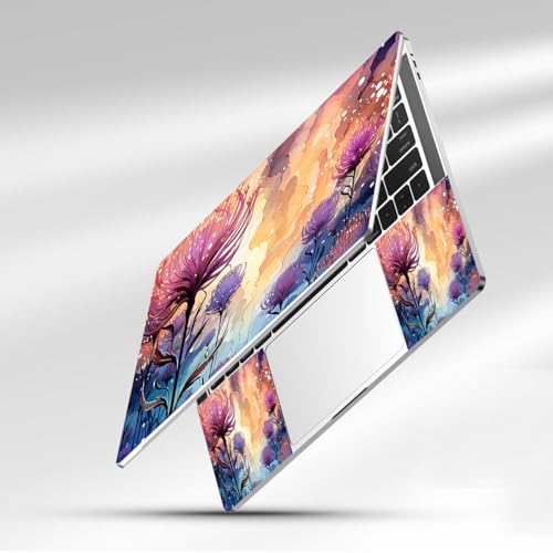 12.1 13 13.3 14 15.4 15.6 Inch Laptop Skin Decal, Laptop Skins Stickers Decals for Notebook PC, Universal Reusable Vinyl Laptop Cover Sticker, Waterproof Art Protector I Blossom Purple Flower - color: Blossom Purple Flower