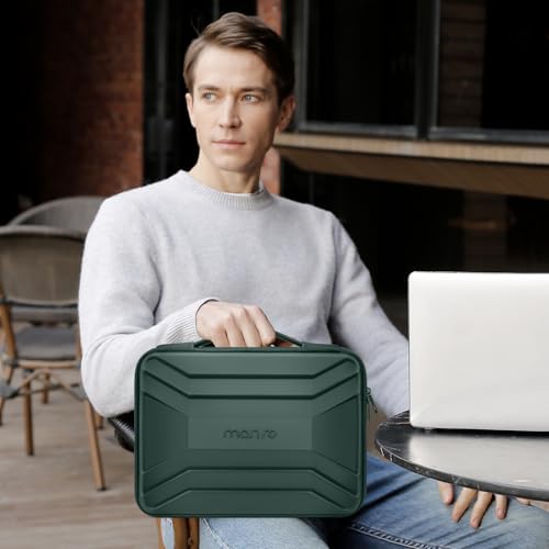 MOSISO 15-16 inch Laptop Hard Case, Waterproof Shockproof Laptop Sleeve Compatible with MacBook Pro 16, HP Acer Dell Lenovo ASUS, Symmetrical Trapezoid EVA Computer Bag with Handle, Emerald Green - color: Emerald Green, size: 15.6 inch