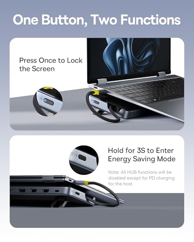 Baseus Laptop Docking Station Stand, 12 in 1 Triple 4K Display HDMI/DP, 10Gbps USB A/C Fast Data, PD 100W, Ethernet, TF/SD, USB C Docking Station with Stand for Windows/Dell/HP/Lenovo/Asus/Acer/Mac