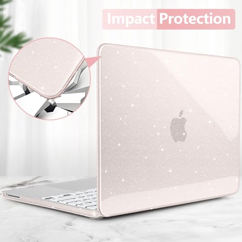 Batianda StarryMist Case for MacBook Neo 13 Inch 2026, Starry Pink | 4-in-1 Bundle Subtle Glitter Mist Finish, Slim Lightweight Shell, Everyday Protection for MacBook Neo 13 Inch Model A3404 - color: Glitter‌ Starlight