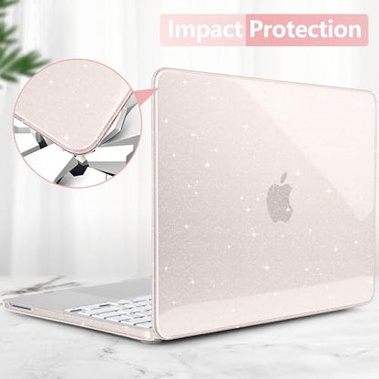 Batianda StarryMist Case for MacBook Neo 13 Inch 2026, Starry Pink | 4-in-1 Bundle Subtle Glitter Mist Finish, Slim Lightweight Shell, Everyday Protection for MacBook Neo 13 Inch Model A3404 - color: Glitter‌ Starlight