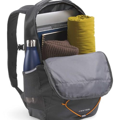 The North Face Jester Everyday Laptop Backpack, Gy/Dust Org, OSFA | Commuter Daypack, Water Repellent, Laptop Sleeve - color: Anthracite Grey/Dust Orange