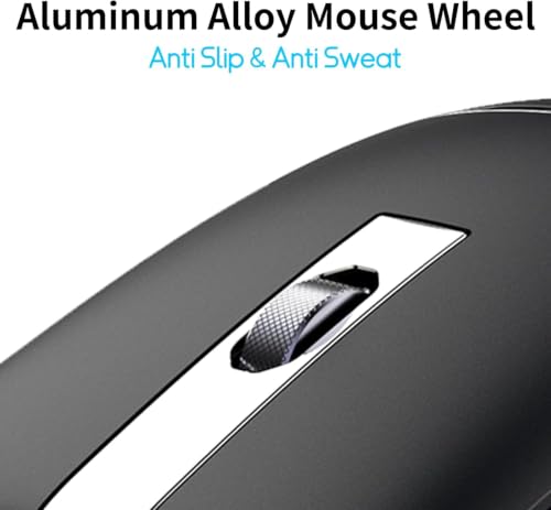 Bluetooth Arc Travel Mouse - BT & USB Wireless Dual Mode, Rechargeable | Slim Rotatable Portable, 3-Speed DPI, Silent Computer Mice for Microsoft Laptop PC MacBook Chromebook Tablet - Graphite Black - color: Graphite Black