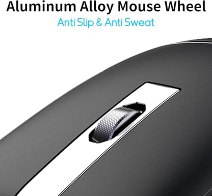 Bluetooth Arc Travel Mouse - BT & USB Wireless Dual Mode, Rechargeable | Slim Rotatable Portable, 3-Speed DPI, Silent Computer Mice for Microsoft Laptop PC MacBook Chromebook Tablet - Graphite Black - color: Graphite Black