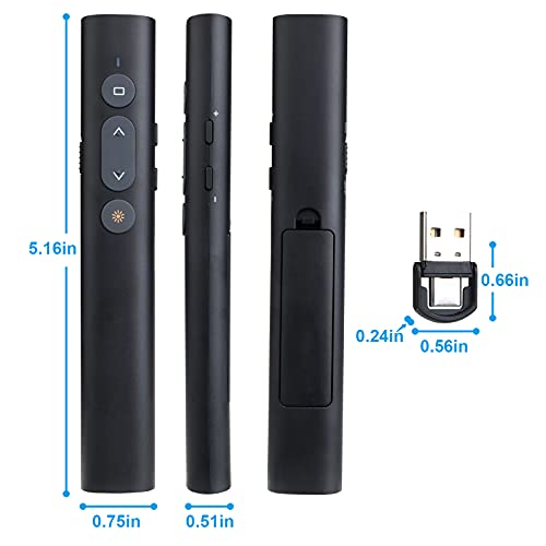 Presentation Clicker Presentation Remotes, Type C/USB A 2 in 1 Pointer, Remote PowerPoint Clicker,USB/Type-C for Computer Slide Advancer, Volume Control/Hyperlink/Switch Windows(Battery Included) - style: USB/Type-C