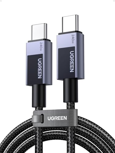 UGREEN 240W USB C Cable, Type C Charger Fast Charging, 1.6ft, Black | For iPhone 17/16/15, MacBook Pro/Air, iPad Pro/Air/Mini, Galaxy S26/S25/S24, Dell XPS, Pixel, Switch, and more - size: 1.6FT