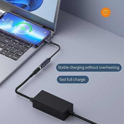 DC 4.5mm x 3.0mm Female Input to USB C PD Male Power Charging Cable,100W DC4506 to USB Type-C PD Output 5V/9V/20V Cable with PD Chip Inside, Charging for Phones, Tablets, TWS, Laptops with USB-c