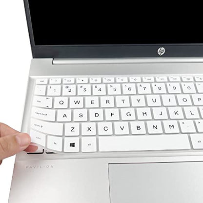 Keyboard Cover for HP Laptop 17-cn 17-cp 17z-cp000/cp200 17-cn3033cl 17-cp2124od 17-cp3035cl 17-cp2124od 17-cp0035cl 17-cp0056 cp1035cl 17-cp0025cl 17-cp0004dx 17-cp0002ds 17-cp1124od 17-cp0013dx - color: White(Regular Letters)