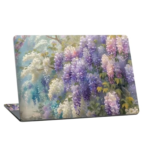 Universal Laptop Skin Sticker with 2 Wrist Pad Skins, Waterproof Scratch Resistant Vinyl Laptop Cover Decal, Cut to Fit for 11–15.6 Inch MacBook HP Dell Lenovo, Cercis Chinensis - color: Cercis Chinensis